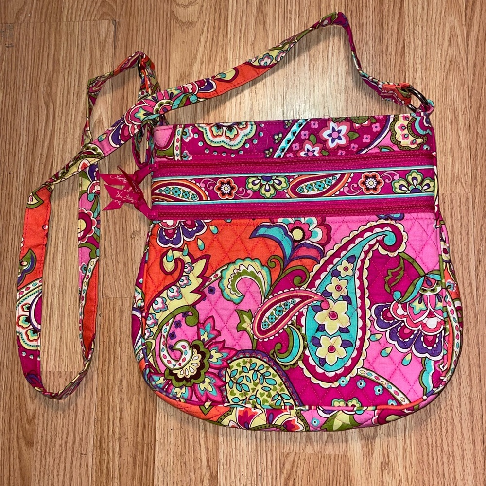 Pink Patterned Vera Bradley Crossbody Bag